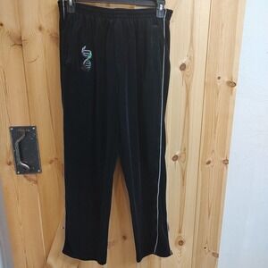 Black Velvet Track Pants‎ Embroidered Y2K Vibe Size Medium 420 Merchandise